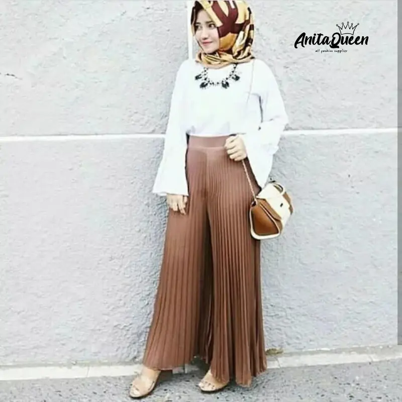CELANA KULOT PANJANG JUMBO PLISKET/CELANA KERJA MUSLIMA WANITA MURAH GROSIR 1