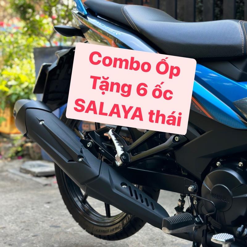 Bộ ốp ống xả Ex150 phụ kiện xe máy cần thiết Tặng kèm 6 ốc Salaya