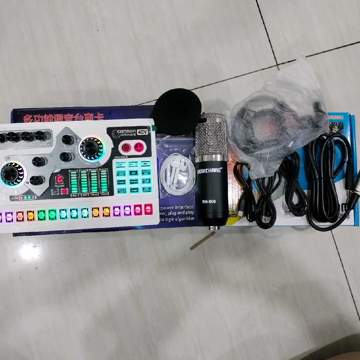 đầu thu x5 và mic BM 900
