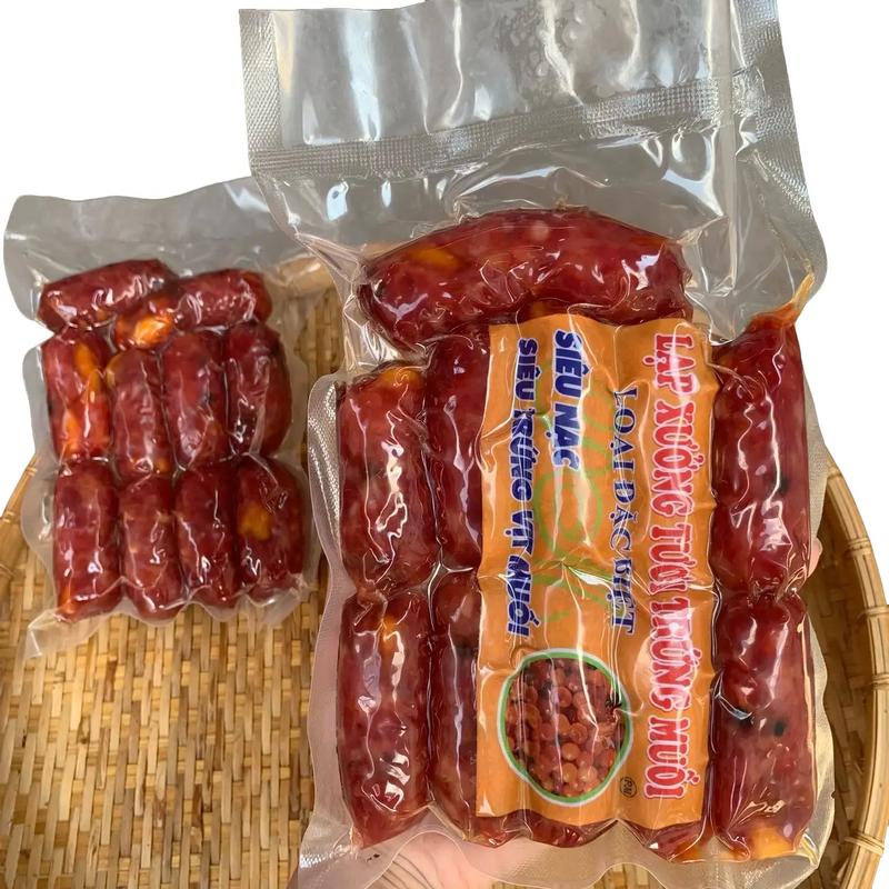  500g Lạp xưởng Tươi Trứng muối Siêu Nạc Truyền thống vị mặn ngọt vừa ăn - Đặc Sản Cai Lậy Tiền Giang - Lạp Xưởng Cô Út  -Food  thực phẩm đóng hộp lọ & đóng gói hữu 