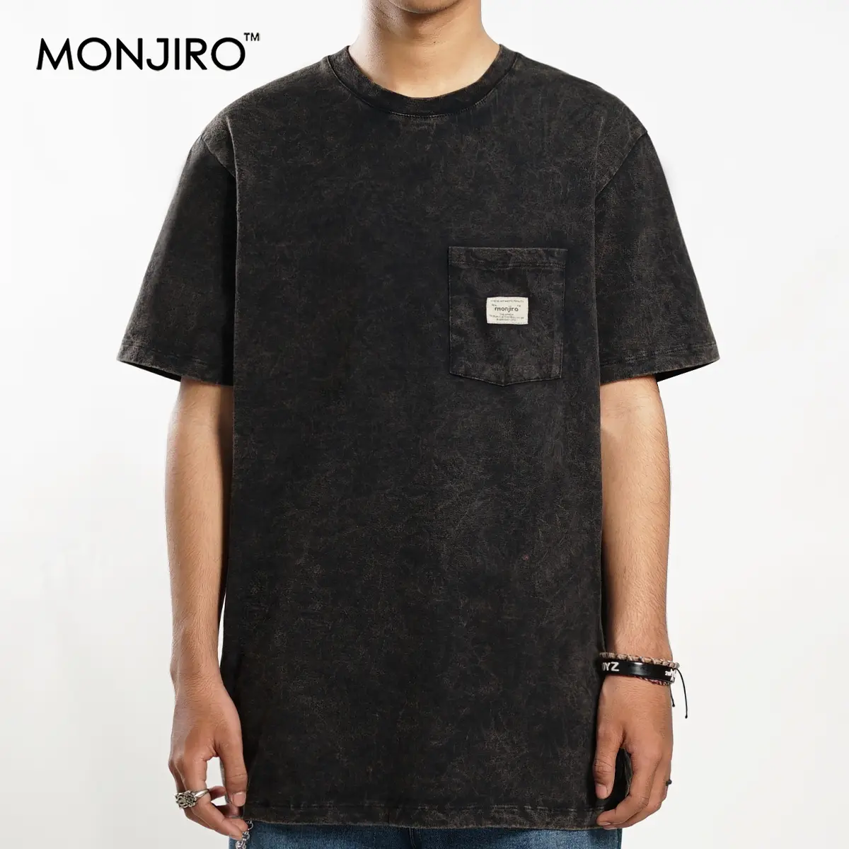 Monjiro - Eldiablo - Kaos Wash - Tshirt Black Pria - Cotton Combed 24's - Baju Kaos Hitam Cowok