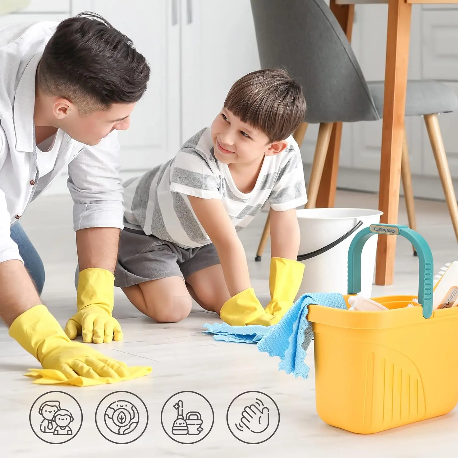 Simulated Cleaning Tool Toy, 12pcs/set Pretend Play Cleaning Tool Toy, Cleaning Supplies Toy, Pretend Play Toy for Kids