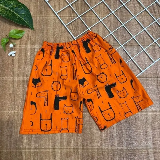(10 pcs Harga grosir) celana anak pendek harian motif hewan Katun Santai Fashion 4