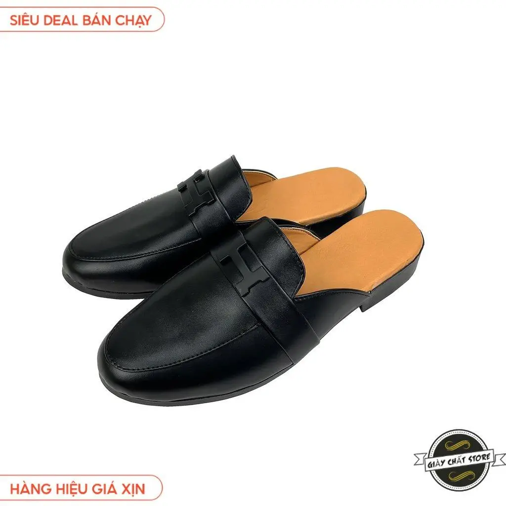 sục nam cao cấp > sục nam hở gót đính mác chữ H sang trọng, thanh lịch, Thiết kế vừa sang trọng, tinh tế, vừa trẻ trung, hiện đại  , đẹp mọi nơi Shoes DéP