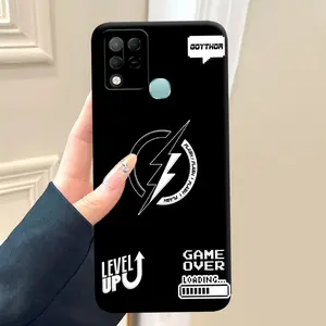 Premium Casing Hp Kompatibel Untuk Infinix Hot 10S - Desain Flash Kilat - Case Silikon Softcase Trendi untuk Ponsel Anda dengan Motif Hitam Dan Bening Silicone Lentur