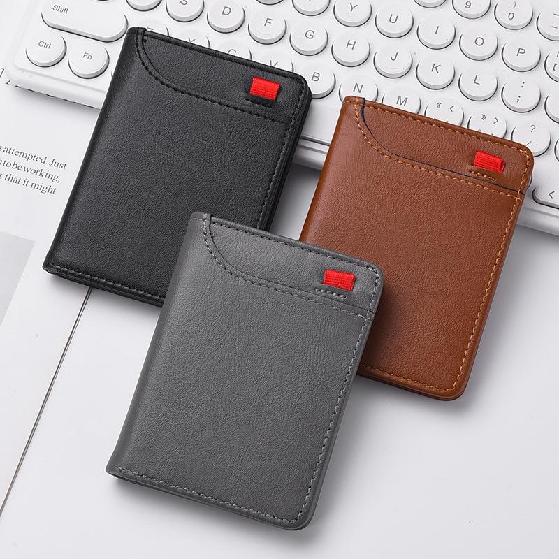  Ví Mini Siêu Mỏng Nam Nữ Dáng Đứng Thời Trang Da Đen Nhám Kích Thước 8.3x1.2x11.4cm Phong Cách Trẻ Trung Hiện Đại Dùng Để Đựng Thẻ Tiền Mặt Gấp Gọn Giấy Tờ Tuỳ Thân 