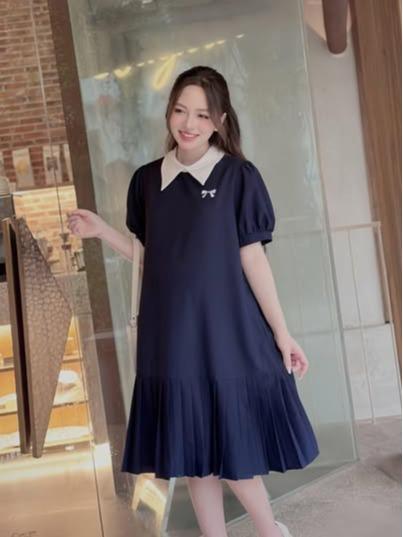 Váy Đầm Bầu Thiết Kế Công Sở Thanh Lịch Mềm Mại Joamom Cao Cấp JVB0058