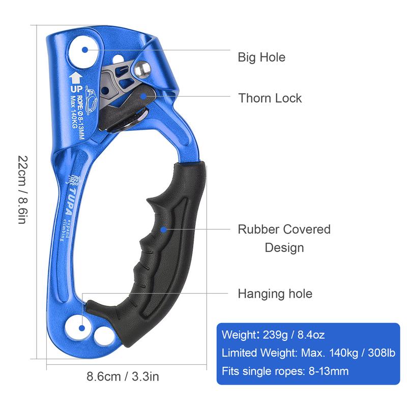 Product Introduction of Outdoor Hand Ascender Climbing Ascender 8-13mm Vertical Rope Access Climbing Rescue Caving 13