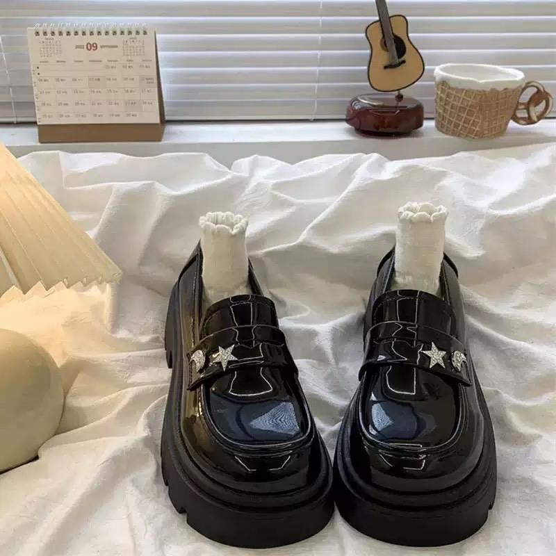 Giày Oxford nữ đế cao 5cm mác Trăng Sao full hộp (form to đặt lùi 1sz) Shoes