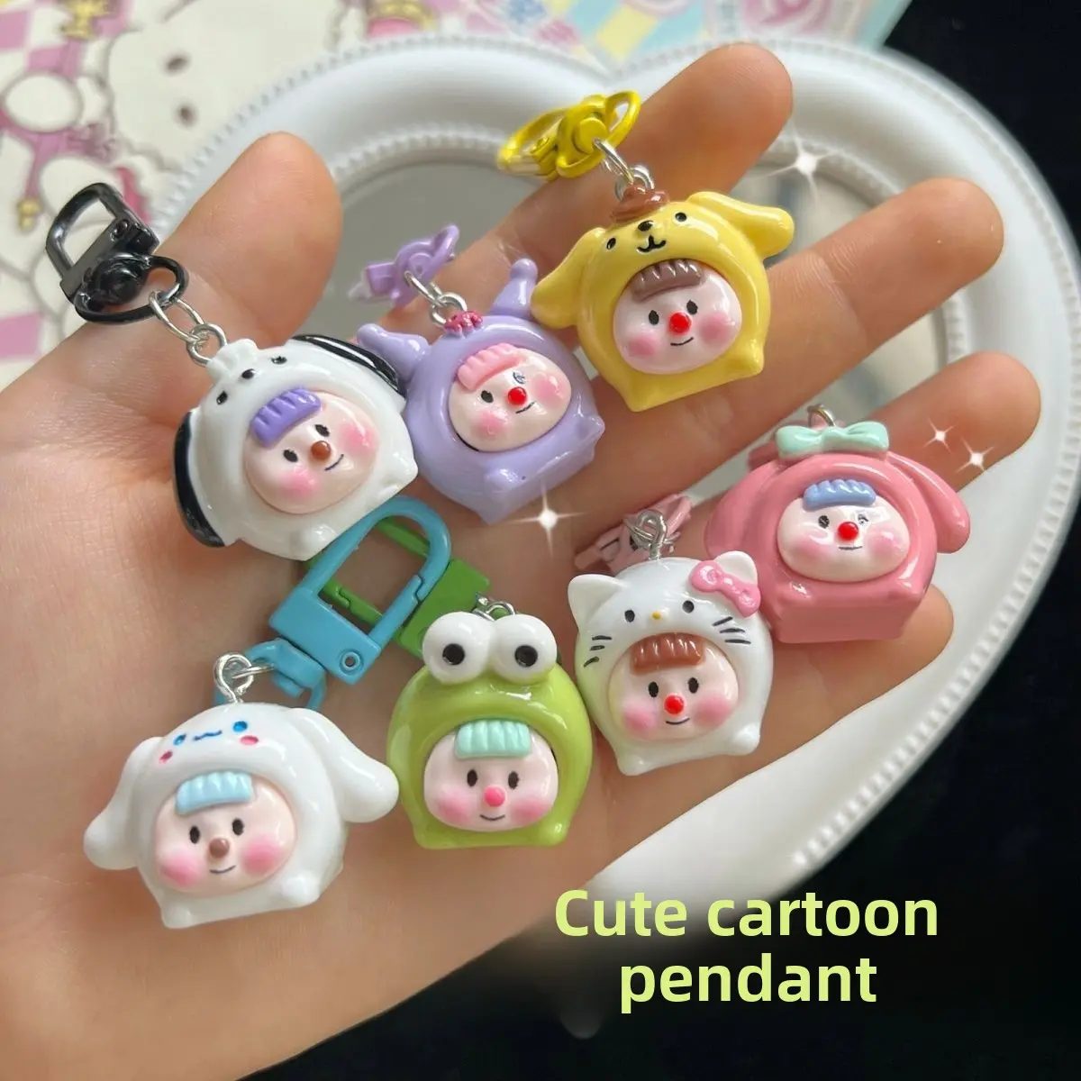 Lovely 3D Keychain Girl Heart Backpack Pendant Xmas Present