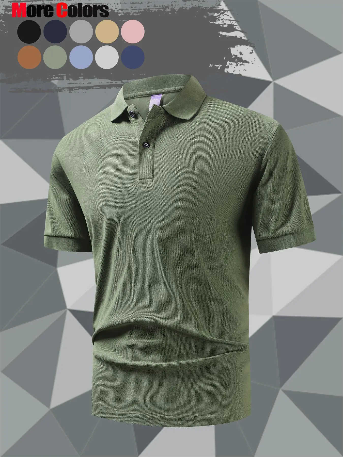 Men's Regular Fit Solid Polo Shirt, Casual Short Sleeve Top for Summer, Fashion Men's Clothes for Daily Wear, Gamis