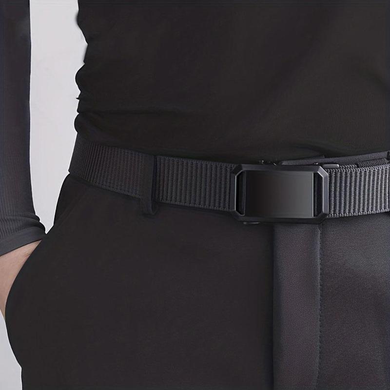 Product Introduction of Casual Men's Belt Canvas Belt Toothless Automatic Buckle Tactical Belt Training Belt Military I1M6 35