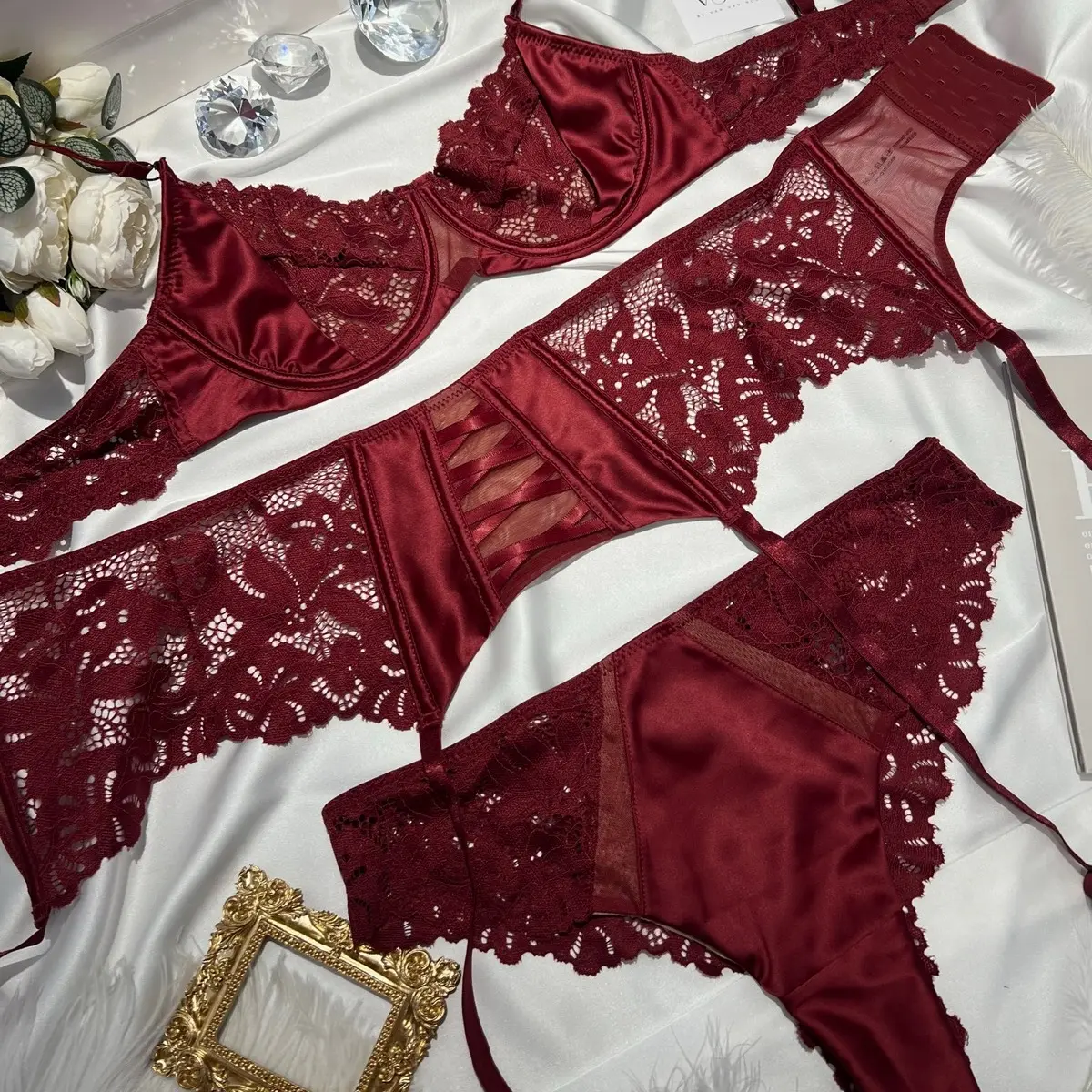 Cherry Set - Bộ 3 món Nội Y Cao Cấp - Bao gồm áo, đai bụng và quần - VSexy by VanVanNguyen