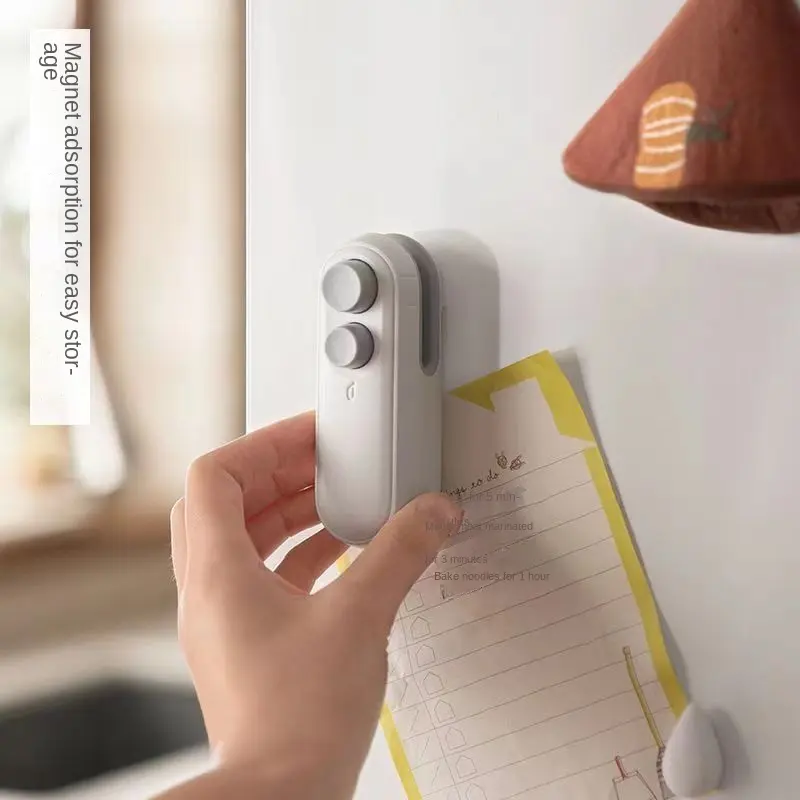Máy Niêm Phong Mini, Máy Niêm Phong Túi Bánh Quy, Hút Từ Tính, Có Thể Sạc Lại, Thích Hợp Để Bảo Quản Đồ Ăn Nhẹ, Thích Hợp Để Niêm Phong, Bekas Kuih, Máy Niêm Phong 3