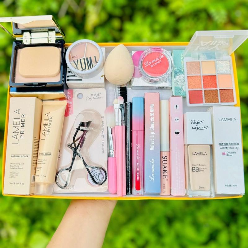 Bộ Sản Phẩm [12 món Z5] Trang Điểm Gương Mặt Cho Nữ/ Set Trang Điểm / Combo Makeup Đầy Đủ Gồm Phấn Phủ + Kem Nền + Kem Lót + Son Kem + Che Khuyết Điểm + Bảng Mắt + Tạo Khối. Mỹ Phẩm Cosmetic