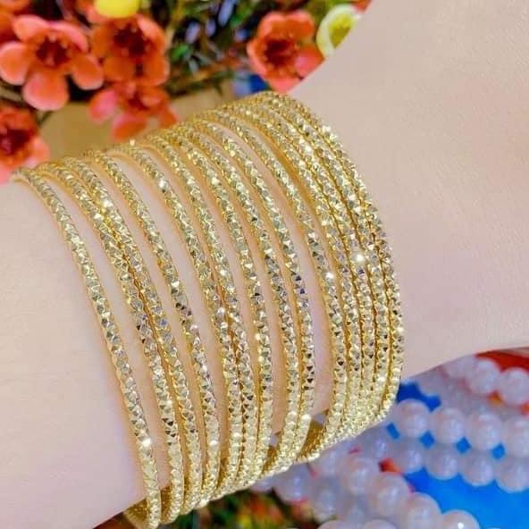 Vòng ximen nhuyễn xi vàng chạm sáng 1li5 vòng tay nữ