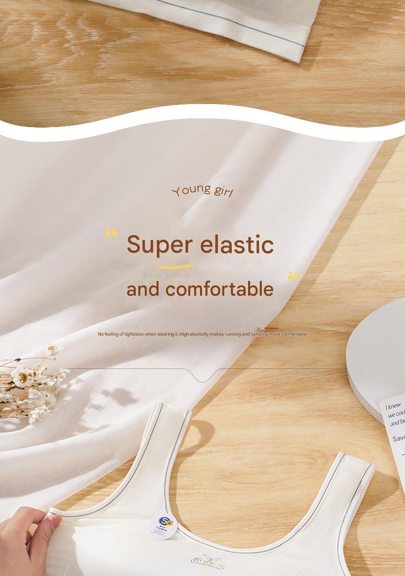 Product Introduction of Seamless broad-shouldered teenage girls undershirt developmental large plus fat comfortable soft anti-bump point without steel ring fixed cup underwear 14