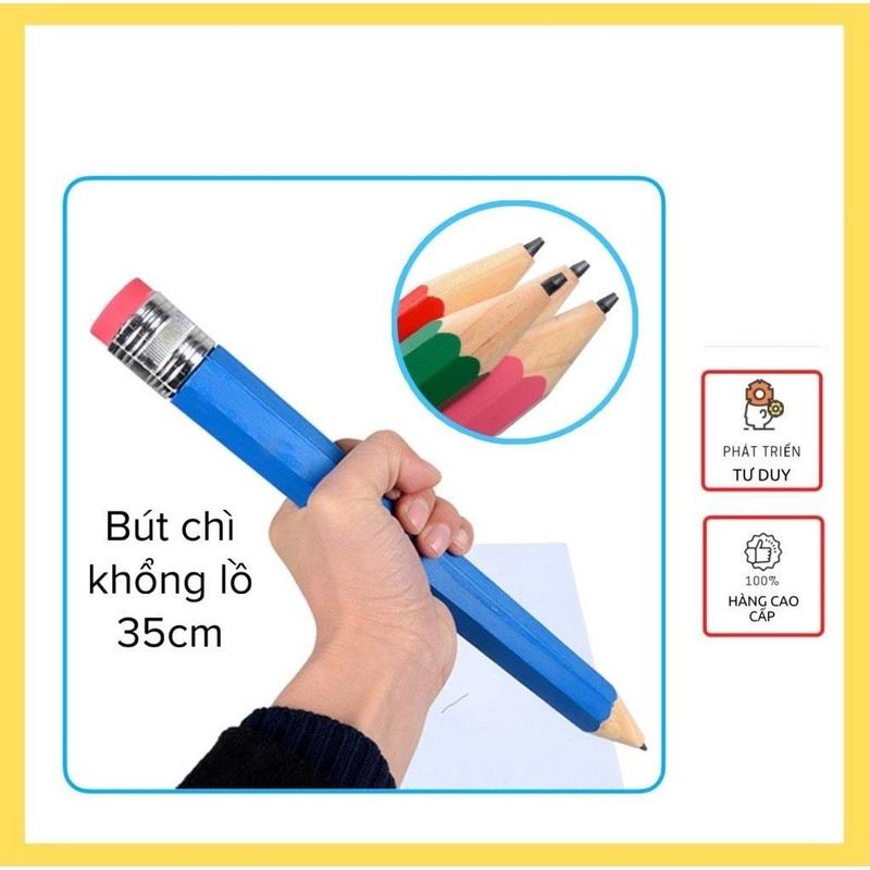 HCM Bút chì khổng lồ mẫu mới trơn nhiều màu có nắp đậy - thích hợp làm quà tặng cho bé