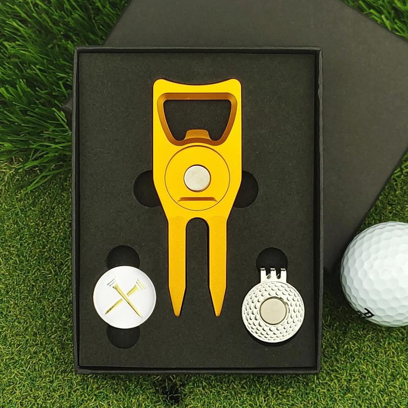 Product Introduction of Golf Ball Mark Gift Set, 1 Box Professional Golf Divot Tool & Ball Mark & Cap Clip, Golf Accessories for Men & Women 3