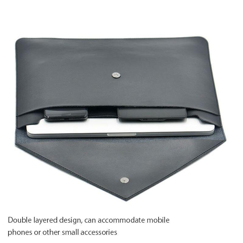 Product Introduction of 13.3 Inch Laptop Bag Case PU Leather Sleeve For M1 M2 MacBook Pro Retina Air 13.6 Dual Pocket Envelope Style Dell HP Pouch 20