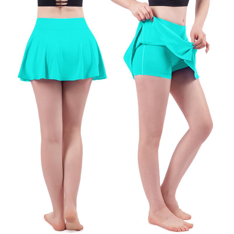 Product Introduction of Fake Two-Piece Nude Feel Yoga Culottes Women's Summer Quick-Drying Running Fitness Tennis Skirt Training Sports Short Pants 35