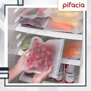 PIFACIA Plastik Ziplock Tebal  Penyimpanan Makanan Buah Sayur Kulkas Reusable Food Bag Serbaguna