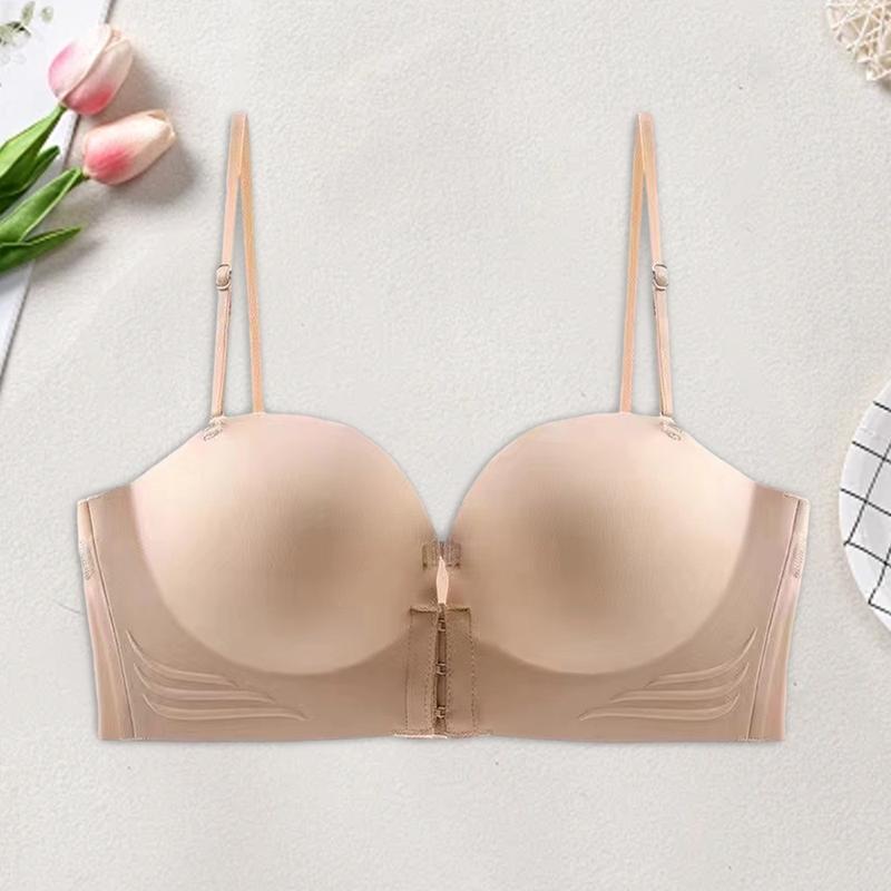 Áo Ngực Không Đường May, Dành Cho Phụ Nữ, Đồ Lót Nữ, Khóa Trước, Dây Đeo Vai Có Thể Tháo Rời, Thiết Kế Thu Thập, Đẩy Lên, Mịn Và Thoáng Khí, Đồ Lót 5