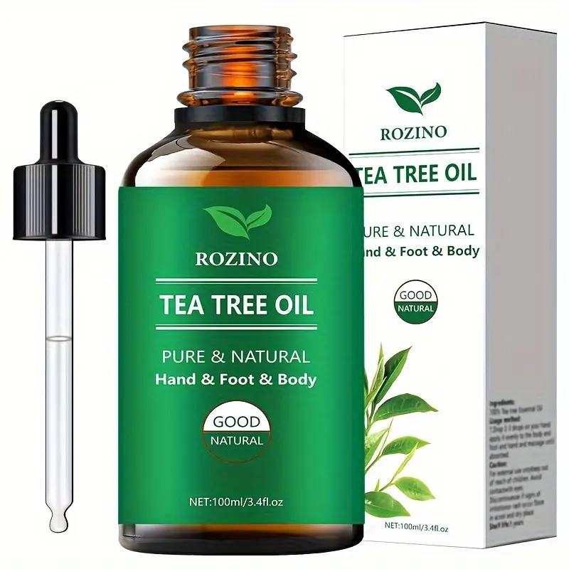 3.38oz Tea Tree Essential Oil, 100% Natural, for Massage, Skin Care, Shower, Facial Care, Body, Nails, Hair, Eyelash Care Universal Comfort Cosmetic