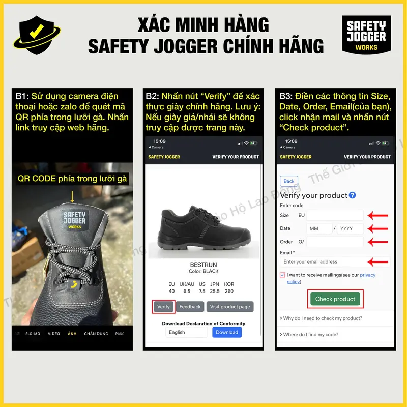 Giày Bảo Hộ Lao Động Safety Jogger Bestrun S3 Chống Thấm Nước, Chống Vật Nhọn  Đâm Xuyên, Chống Va Đập Mạnh, Chống Trơn Trượt, Chống Tĩnh Điện, Đế Ngoài Chống Dầu Và Nhiên Liệu 8