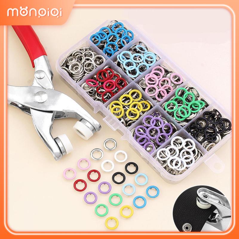 Bộ kìm cài nút quần áo Bộ kìm bấm khuy áo kèm hộp 100 chi tiết cúc áo, kìm bấm cúc tiện dụng cho mọi nhà dễ sử dụng Bộ công cụ bấm nút vô hình có khóa năm ngạnh bấm tay không cần may nút