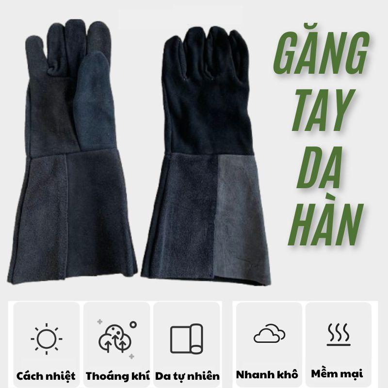 Găng tay da hàn SUBARU thường chống cháy bảo vệ tay bao tay thợ hàn cách nhiệt dày dặn 2 lớp thợ kim khí Màu ngẫu nhiên