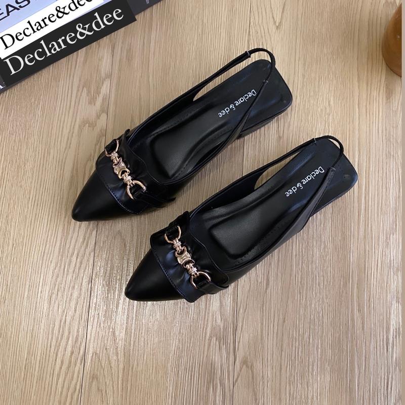 Declare&Dee Heels Blok Wanita Pitaloka Square Toe High 3 CM Black Karet Belakang Best Seller Shoes flat  shoes 8