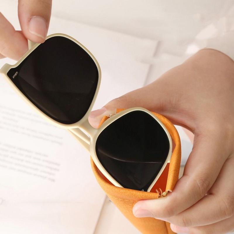 Eyewear Storage Bag Simple Automatic Closed Glasses Protective Cove Male Female Sunglasses Pouch Eyewear Protector Case Eye Glasses Holder Leather Glasses Case 0