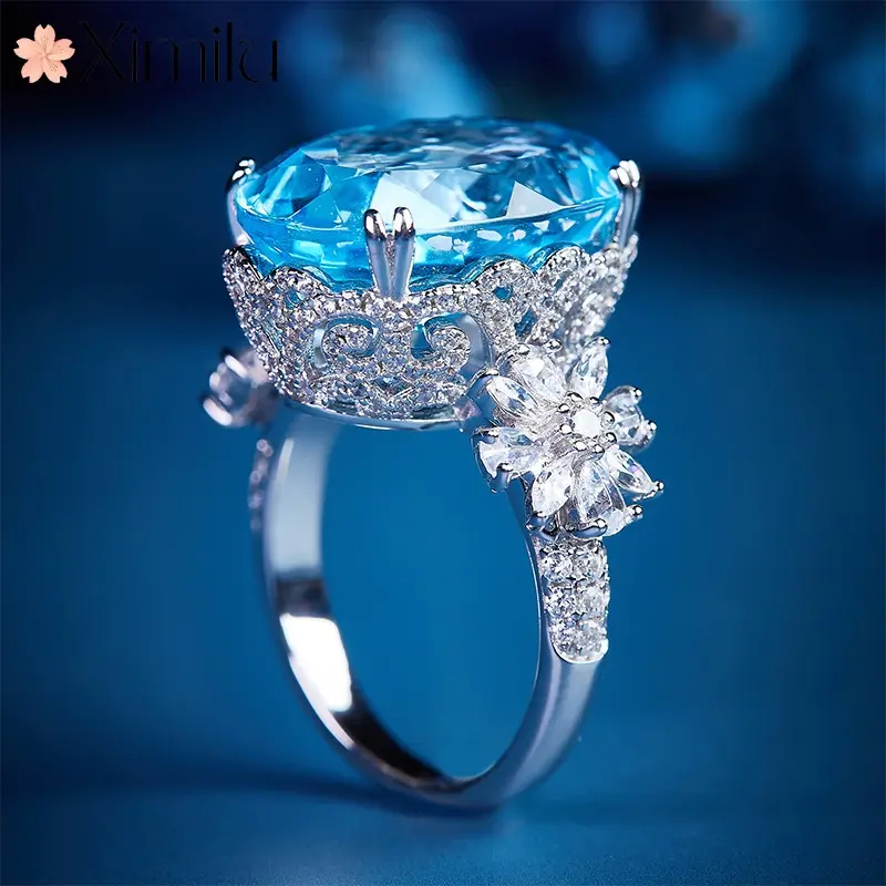 Nhẫn Thiết Kế Nguyên Bản Cao Cấp, Màu Xanh Biển Lớn, Dành Cho Phụ Nữ Và Nam Giới, Phụ Kiện Thời Trang Hàn Quốc, Nhẫn Cặp Đôi Dễ Thương, Phong Cách Bohemian Quà Tặng Lễ Tình Nhân Cho Bạn Gái Nhẫn Trang Sức Nữ Nhẫn Nữ, Nhẫn Trang Sức Nữ Voi Pin Đeo Tay