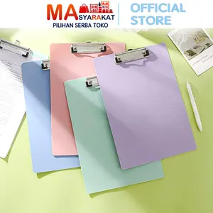 Masyarakat Pilihan Papan Jalan A4 31cm H1047 Plastik Ringan Warna Pastel Alas Ujian Folder Kantor Vertikal Berkualitas