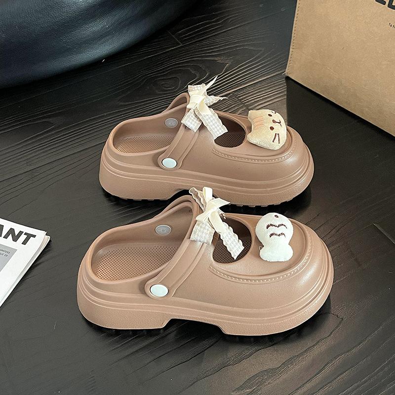 Dép sục nữ quai hậu hình mèo cute, dép vô tri dễ thương chất liệu cao su non Shoes DéP GiàY