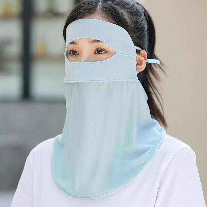Mặt Nạ Lụa Lạnh Hàng Mới Về, Thoáng Khí Mùa Hè, Chống Tia UV UPF50 +, Khăn Quàng Cổ Chống Nắng, Quàng Cổ Và Vai, Quấn Vạt, Mặt Nạ Mạng Che Mặt Dài, Dành Cho Nữ 5
