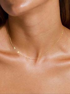 Collar de cadena para clavícula con diseño de letras y corazones, gargantilla para mujer, joyería de chica clean, joyería elegante para fiestas, decoración diaria, perfecta para regalo