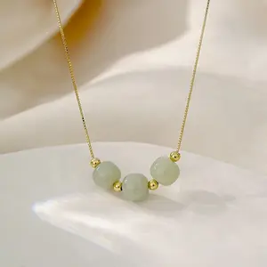 Kalung Gelang anting Bola Giok Titanium Anti Karat Harga Grosir Bisa COD