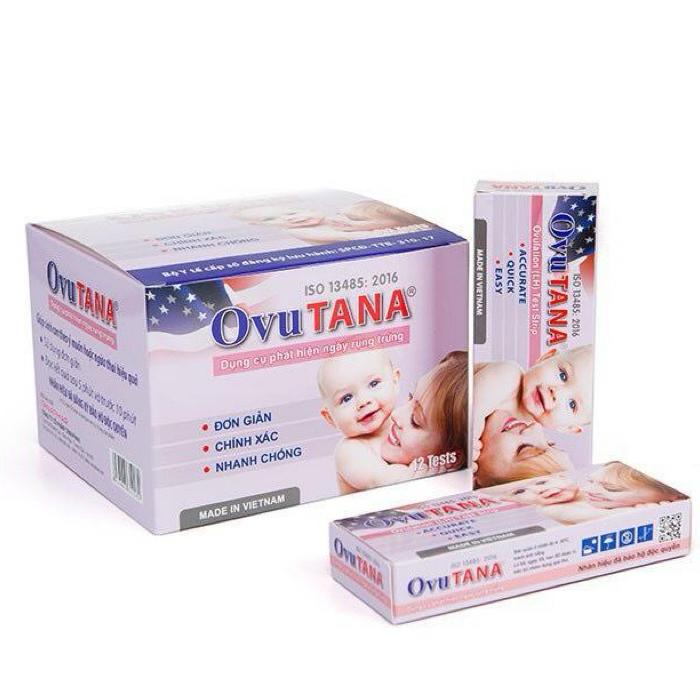 Hộp 12 Que canh rụng trứng OVUTANA test thử trứng Ovu tana nhanh tìm thời điểm trứng rụng - Chính Hãng