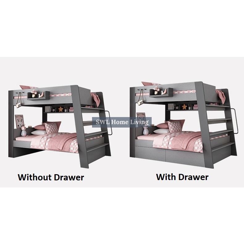 Lu Modern Double Decker Bunk Bed For Kids Adults Queen Bunk Bed With Drawer Mattress Set High Quality Wood Structure 7