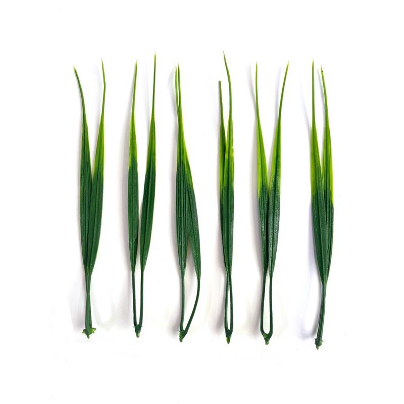 Lá nhựa xanh làm hoa handmade 15cm set 100 lá - S0663