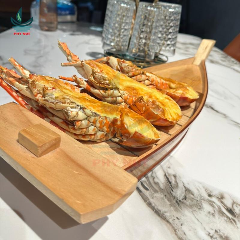Khay thuyền gỗ OGY trưng bày hải sản, sushi, đồ ăn nhẹ 4