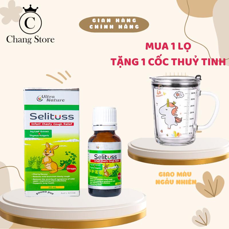 [TẶNG CỐC THUỶ TINH CHIA ML 400ML] Tinh chất ho Selituss hỗ trợ ho, viêm họng cho bé dạng nhỏ giọt