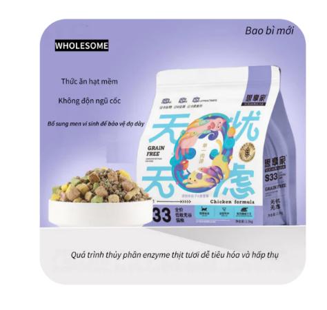 [Bịch 2,5kg] Thức ăn hạt cho mèo Thinhker WHOLESOME tăng nọng và mượt lông cho mèo cưng BAO BÌ MỚI 0