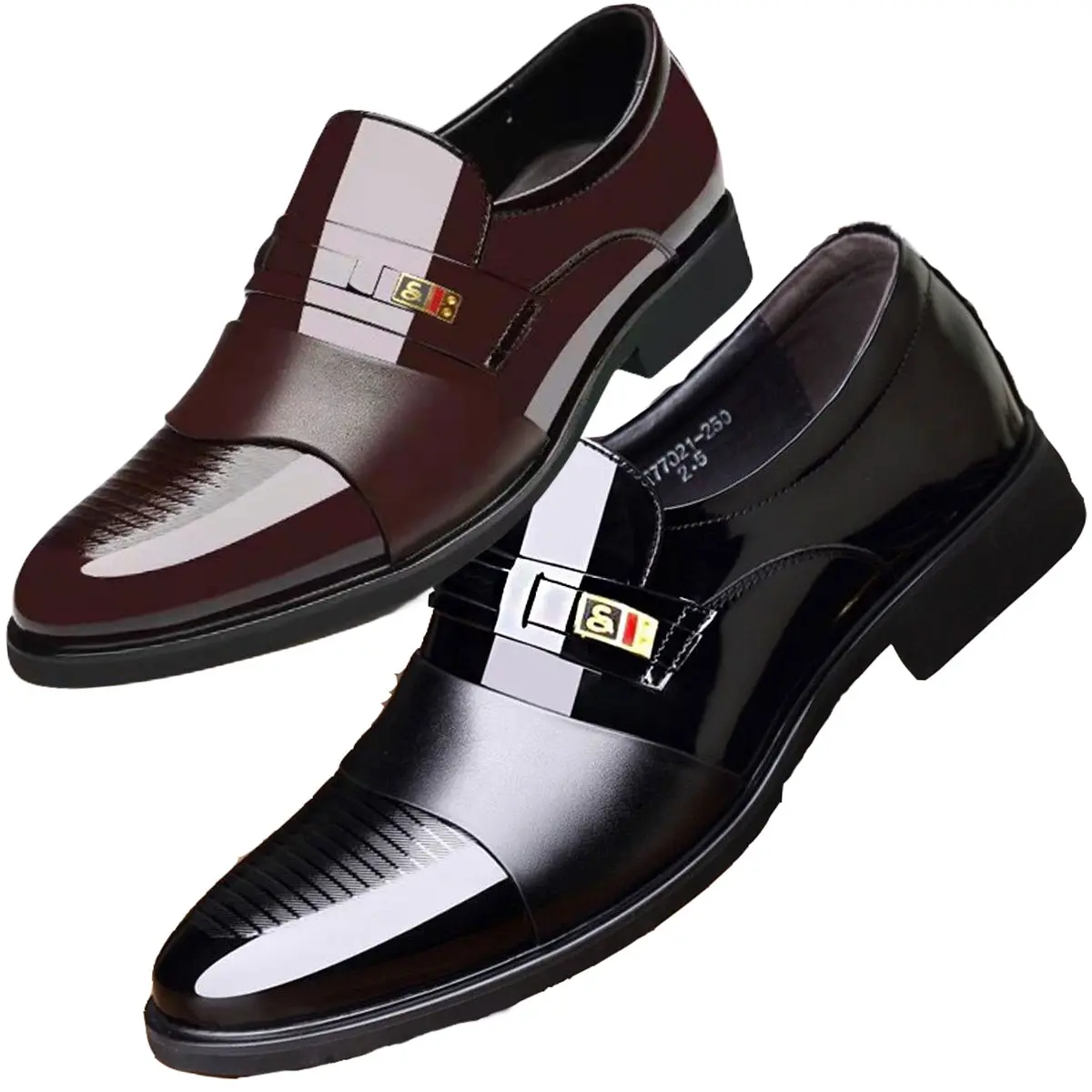 Pointed Fashion Glossy Office Leather Shoes Business Men‘s Formal Shoes Footwear Walking Shoes