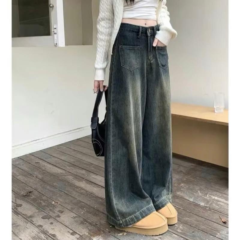 QUẦN JEANS ỐNG RỘNG,QUẦN JEAN GẤU LAI TÚI VUÔNG CẠP CAO HÁCH DÁNG PHONG CÁCH MỚI LẠ MẪU MỚI HOTTREND 8