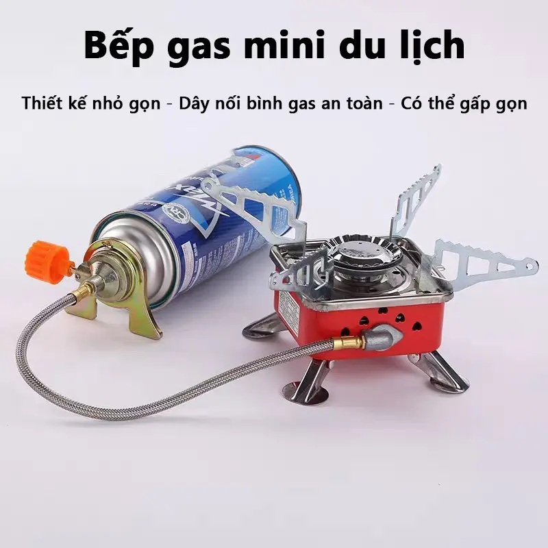 Bếp Gas Mini Chống Gió Có Dây, Chống Cháy Nổ - Gấp Gọn Tiện Dụng Mang Đi Dã Ngoại, Du Lịch 7