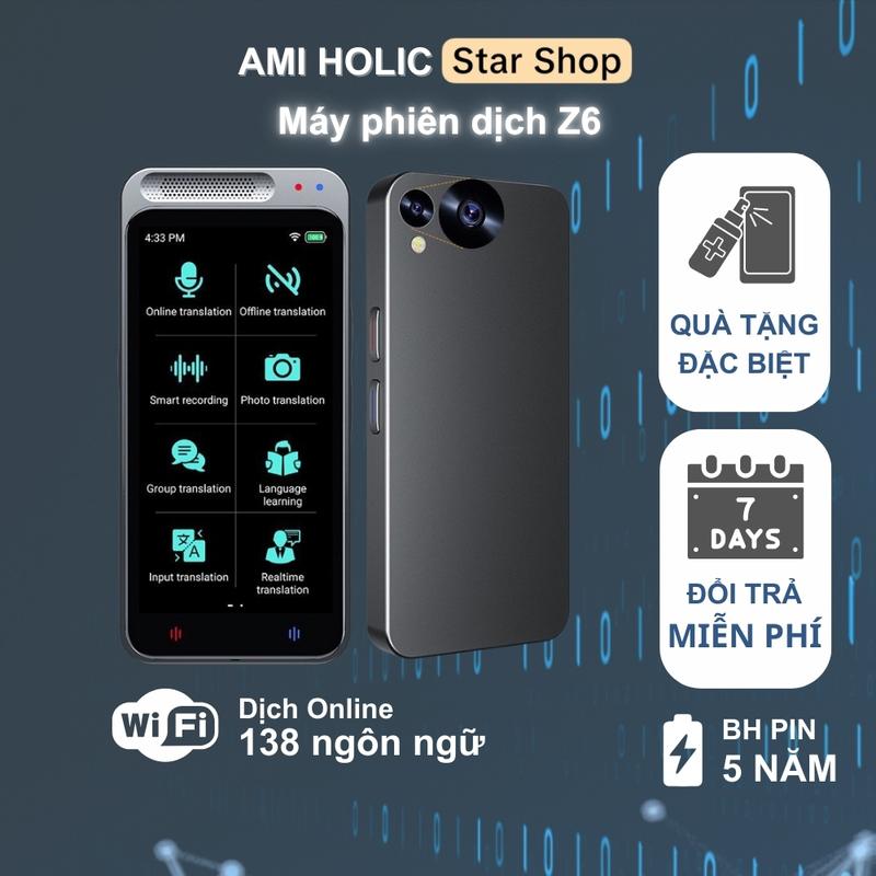 Máy phiên dịch Z6 phiên dịch giọng nói 138 ngôn ngữ, dịch hình ảnh, ghi âm hội thoại, học ngoại ngữ, màn hình cảm ứng 4.1 máy  đọc sách điện tử Bàn Phím ereader  device máy phiên dịch  135 thứ tiếng