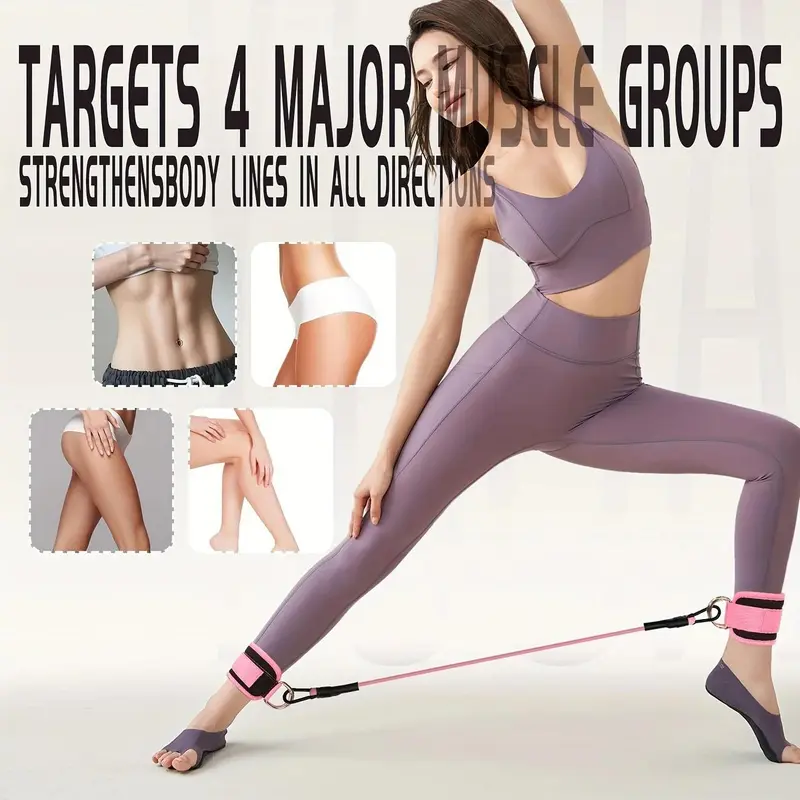 Adjustable Ankle Resistance Band Set, 6 Counts/set Multifunctional Fitness Straps for Leg & Glute Training, Home and Gym Exercise 6